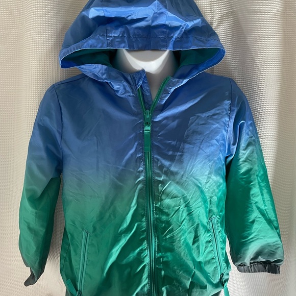 Cat & Jack wind breaker with hood blue,green color - Picture 2 of 4